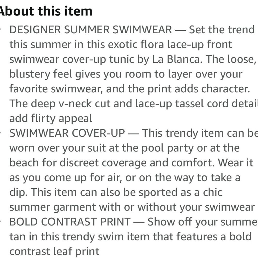 La Blanca Black and White Leaf Print Swim Cover-Up - Picture 4 of 9
